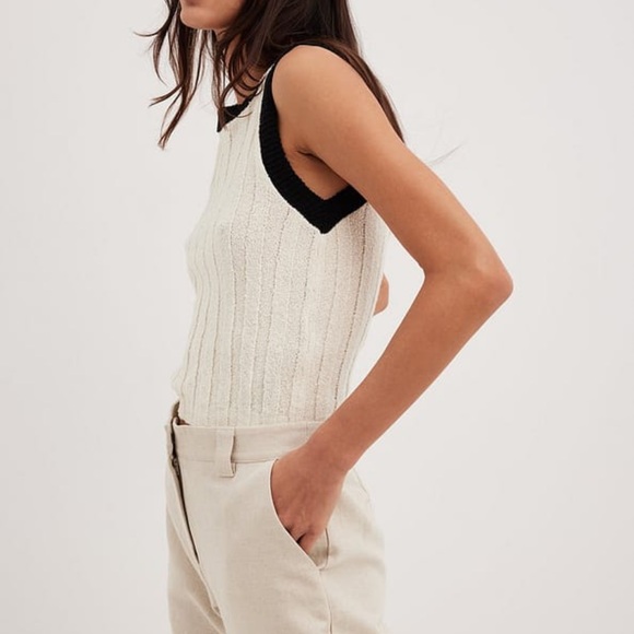 NA-KD Knitted Contrast Color Top Small - Picture 5 of 7